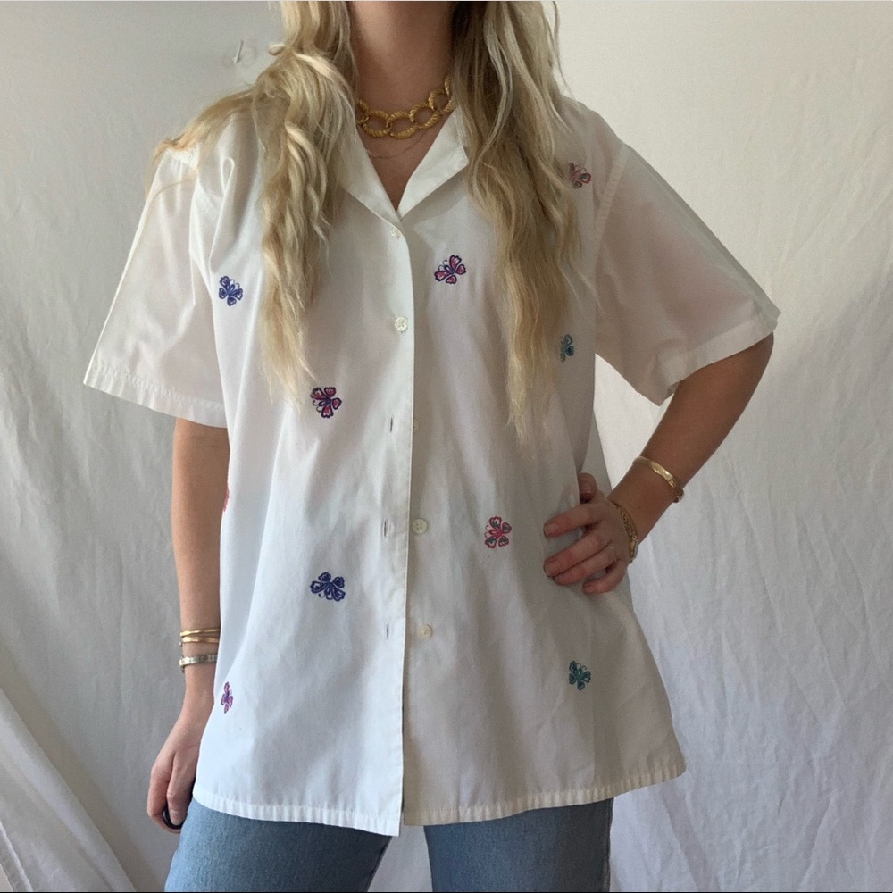 Vintage Bobbie Brooks Butterfly Buttondown Blouse